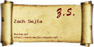 Zach Sejla névjegykártya